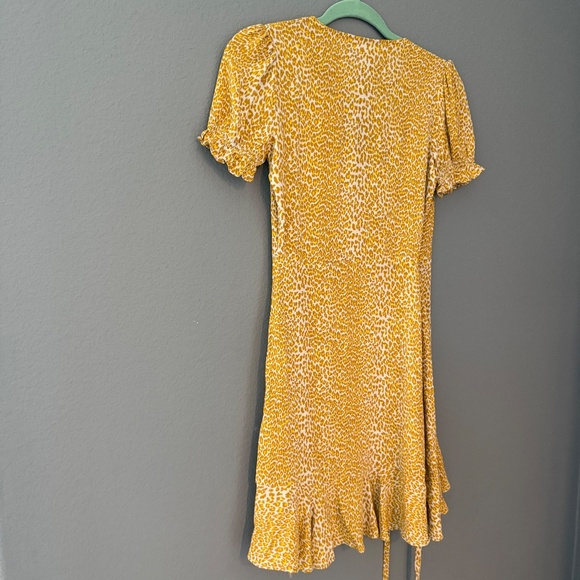 Diane Von Furstenberg Wrap Dress Yellow Cheetah Print Size XXS - Picture 5 of 8